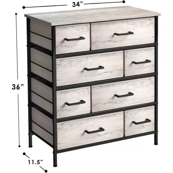 imageSorbus Dresser for Bedroom with 8 Drawers  Tall Chest Storage Tower Unit for Closet Hallway Nursery Entryway Organization  Steel Frame Wood Top Light GrayGreige