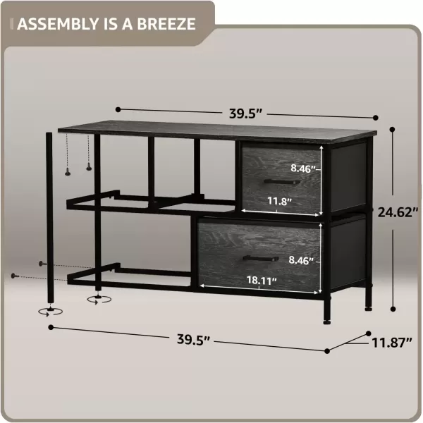 imageSorbus Dresser with 5 Drawers  Storage Chest Organizer Unit with Steel Frame Wood Top Easy Pull Fabric Bins  Long Wide TV Stand for Bedroom Furniture Hallway Closet ampamp Office OrganizationGray Wood