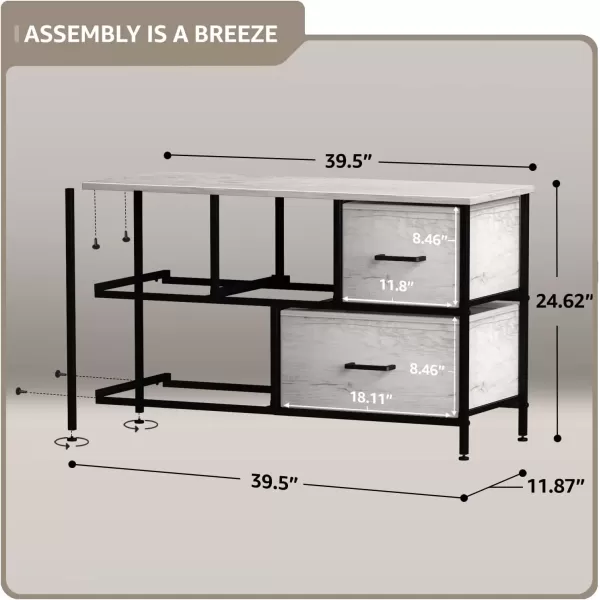 imageSorbus Dresser with 5 Drawers  Storage Chest Organizer Unit with Steel Frame Wood Top Easy Pull Fabric Bins  Long Wide TV Stand for Bedroom Furniture Hallway Closet ampamp Office OrganizationGriege