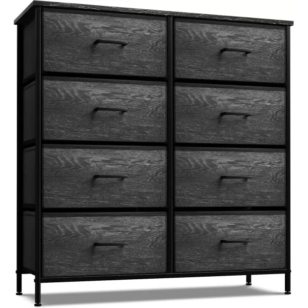 imageSorbus Dresser with 8 Faux Wood Drawers  Chest Organizer Unit with Steel Frame Wood Top ampamp Handle Easy Pull Fabric Bins for Clothes  Storage Furniture for Bedroom Hallway Living Room ampamp Closet