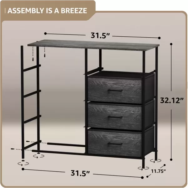 imageSorbus Dresser with 8 Faux Wood Drawers  Chest Organizer Unit with Steel Frame Wood Top ampamp Handle Easy Pull Fabric Bins for Clothes  Storage Furniture for Bedroom Hallway Living Room ampamp Closet