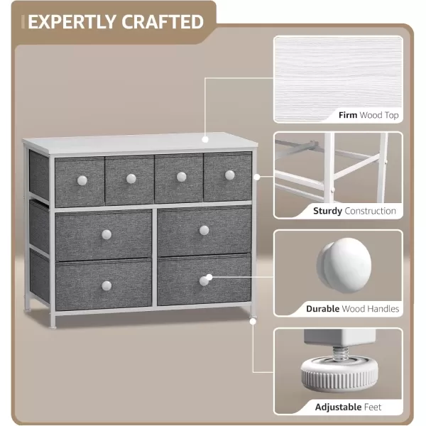 imageSorbus Fabric Dresser for Kids Bedroom  Chest of 8 Drawers Storage Tower Clothing Organizer for Closet for Playroom for Nursery Steel Frame Fabric Bins  Knob Handle Tiedye PurpleWhite