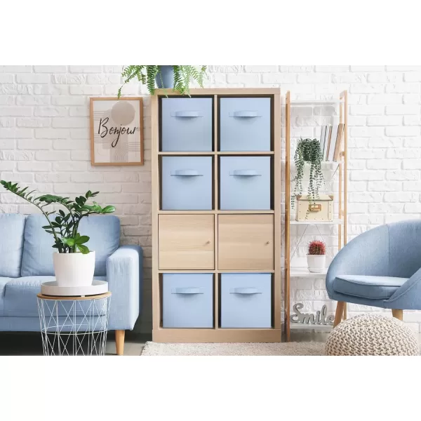 imageSorbus Fabric Storage Cubes  6 Foldable Storage Bins for Organizing Pantry Cubbies Toy Box  Clothes Storage ampamp Closet Organizer  13 Inch Collapsible Cube Baskets for Shelves with HandlePastel Blue