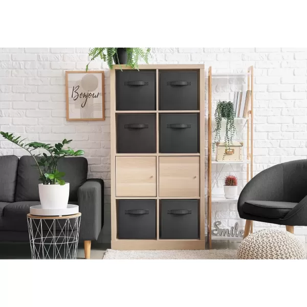 imageSorbus Fabric Storage Cubes  6 Foldable Storage Bins for Organizing Pantry Cubbies Toy Box  Clothes Storage ampamp Closet Organizer  13 Inch Collapsible Cube Baskets for Shelves with HandleBlack