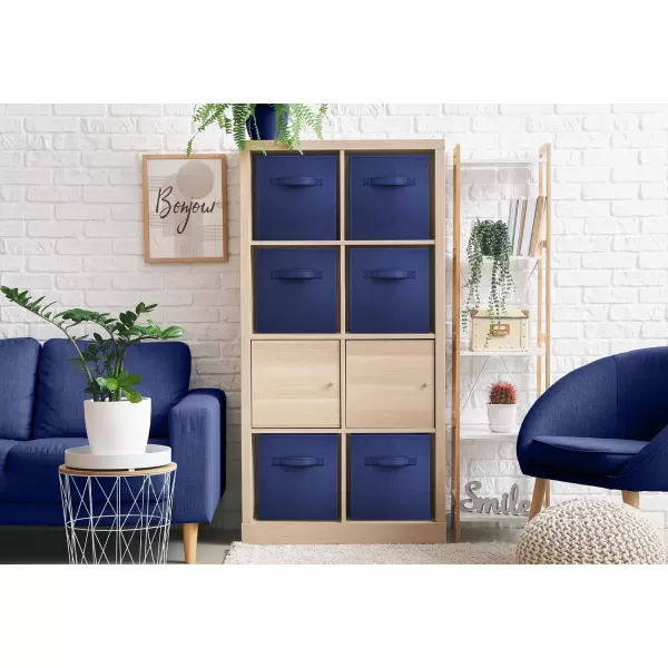 imageSorbus Fabric Storage Cubes  6 Foldable Storage Bins for Organizing Pantry Cubbies Toy Box  Clothes Storage ampamp Closet Organizer  13 Inch Collapsible Cube Baskets for Shelves with HandleNavy Blue