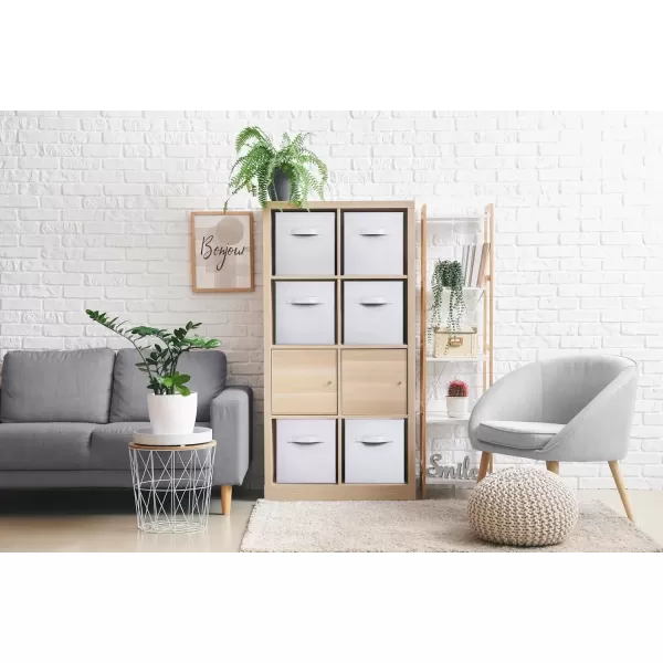 imageSorbus Fabric Storage Cubes  6 Foldable Storage Bins for Organizing Pantry Cubbies Toy Box  Clothes Storage ampamp Closet Organizer  13 Inch Collapsible Cube Baskets for Shelves with HandleWhite