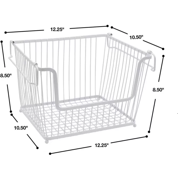 imageSorbus Farmhouse Scoop Storage Bin Wire Baskets with Handles Stackable Basket Set Organizers for Home Kitchen Pantry Bathroom Laundry Closet Organization Iron Metal 6Pack WhiteWhite