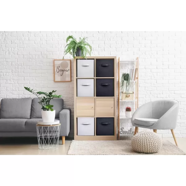 imageSorbus Foldable Storage Cubes  6 Pack 11 Inch Fabric Foldable Storage and Organization Versatile Use Collapsible Storage Lightweight and DurableBlack  White