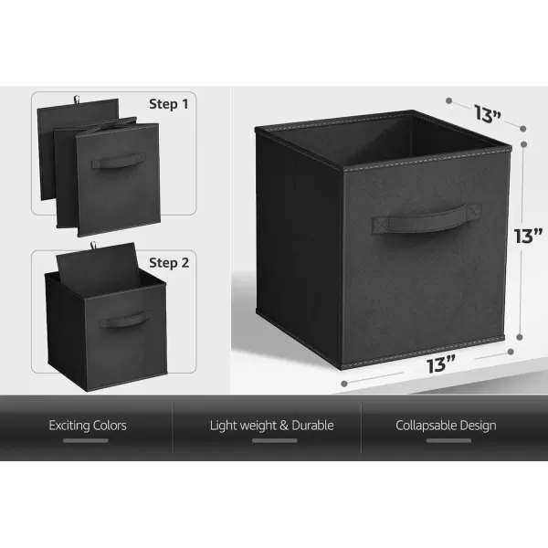 imageSorbus Foldable Storage Cubes  6 Pack 11 Inch Fabric Foldable Storage and Organization Versatile Use Collapsible Storage Lightweight and DurableBlack  White