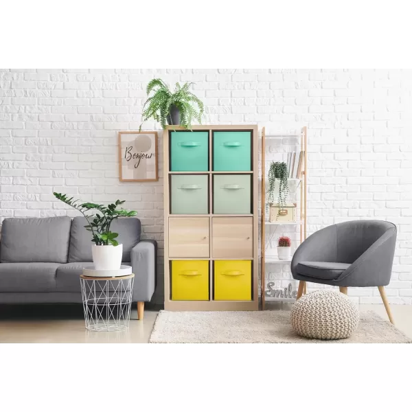 imageSorbus Foldable Storage Cubes  6 Pack 11 Inch Fabric Foldable Storage and Organization Versatile Use Collapsible Storage Lightweight and DurablePastel Blue Green Yellow