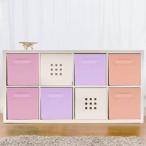 imageSorbus Foldable Storage Cubes  6 Pack 11 Inch Fabric Foldable Storage and Organization Versatile Use Collapsible Storage Lightweight and DurablePastel Pink Orange Purple