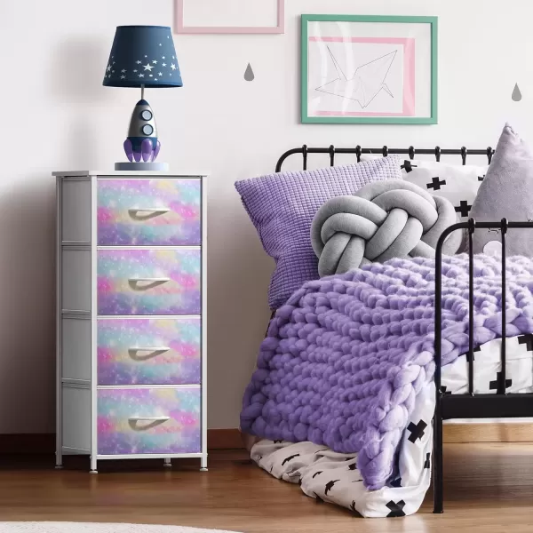 imageSorbus Kids Dresser with 5 Drawers  Storage Chest Organizer Nightstand  Steel Frame Wood Top TieDye Fabric Bins for Clothes  Wide Furniture for Bedroom Hallway Nursery Closet ampamp ApartmentWatercolor