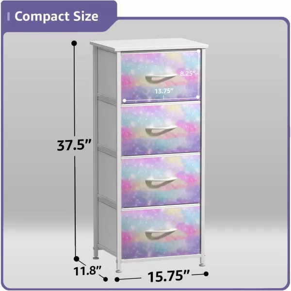 imageSorbus Kids Dresser with 5 Drawers  Storage Chest Organizer Nightstand  Steel Frame Wood Top TieDye Fabric Bins for Clothes  Wide Furniture for Bedroom Hallway Nursery Closet ampamp ApartmentWatercolor