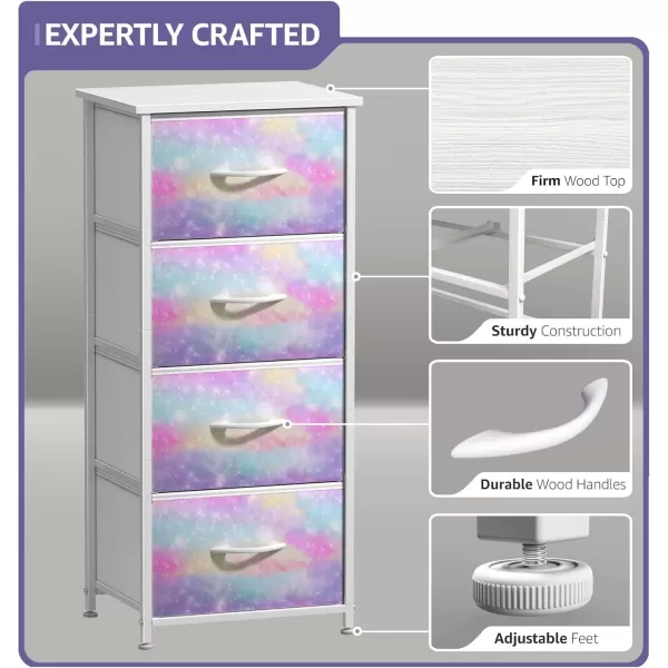 imageSorbus Kids Dresser with 5 Drawers  Storage Chest Organizer Nightstand  Steel Frame Wood Top TieDye Fabric Bins for Clothes  Wide Furniture for Bedroom Hallway Nursery Closet ampamp ApartmentWatercolor