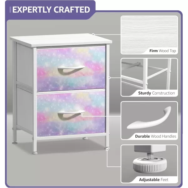 imageSorbus Kids Dresser with 5 Drawers  Storage Chest Organizer Nightstand  Steel Frame Wood Top TieDye Fabric Bins for Clothes  Wide Furniture for Bedroom Hallway Nursery Closet ampamp ApartmentWatercolor