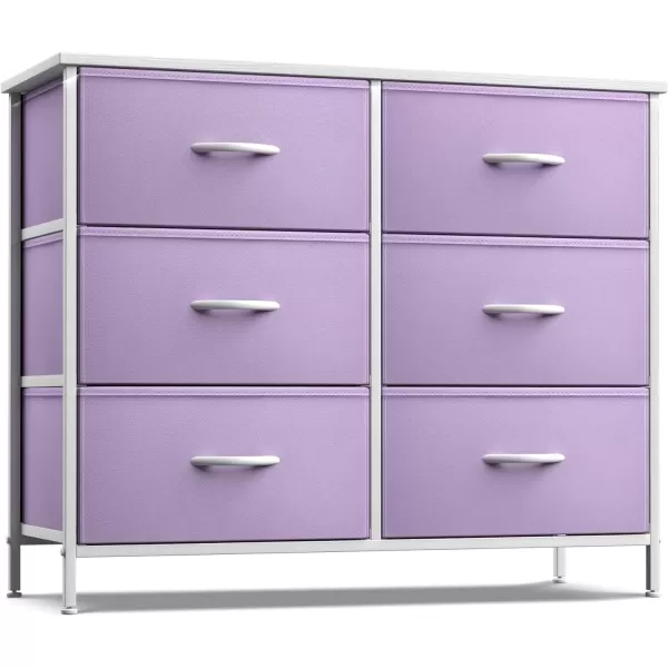 imageSorbus Kids Dresser with 5 Drawers  Storage Chest Organizer Unit with Steel Frame Wood Top ampamp Handles Tiedye Fabric Bins for Clothes  Wide Furniture for Bedroom Hallway Kids Room Nursery ampamp ClosetPurple