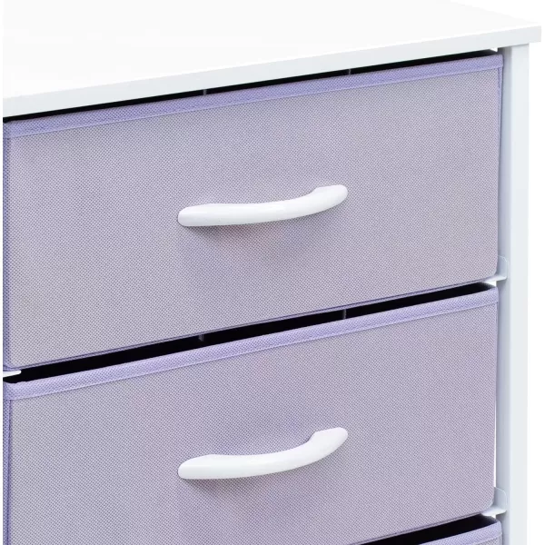 imageSorbus Nightstand with 3 Drawers  Furniture Storage Chest Tower Unit for Bedroom Hallway Closet Office Organization  Steel Frame Wood Top Pastel Fabric Bin PinkPastel Purple