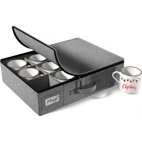 imageChina Platter Storage Containers  Serving Platter Storage Containers  Christmas Platter Storage Rack ampamp Platter Organizer  Hard Shell Handles ampamp Felt Dividers  Storage Platter for Packing DishesGray