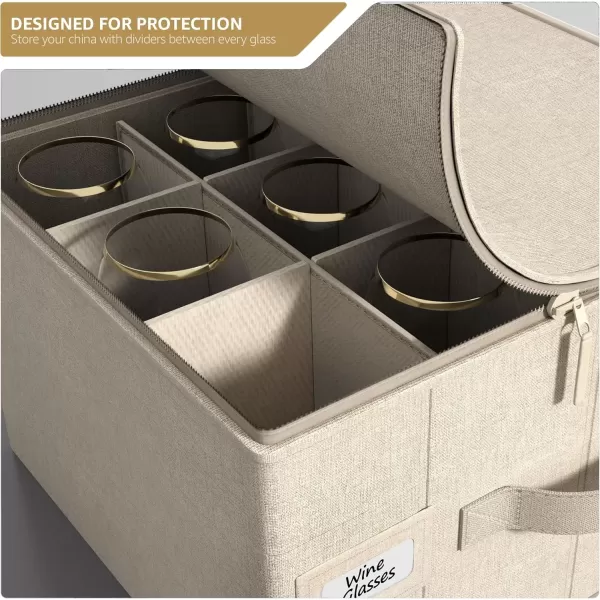 imageChina Platter Storage Containers  Serving Platter Storage Containers  Christmas Platter Storage Rack ampamp Platter Organizer  Hard Shell Handles ampamp Felt Dividers  Storage Platter for Packing DishesBeige