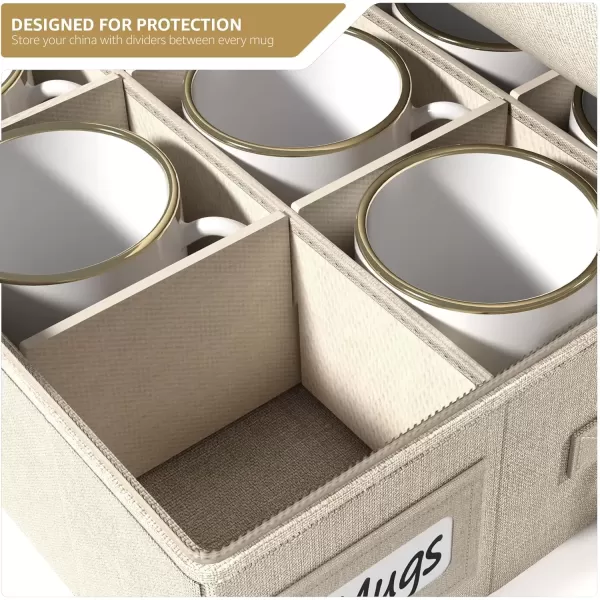imageChina Platter Storage Containers  Serving Platter Storage Containers  Christmas Platter Storage Rack ampamp Platter Organizer  Hard Shell Handles ampamp Felt Dividers  Storage Platter for Packing DishesBeige