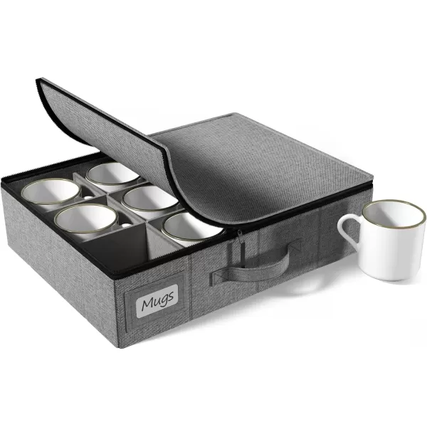 imageChina Platter Storage Containers  Serving Platter Storage Containers  Christmas Platter Storage Rack ampamp Platter Organizer  Hard Shell Handles ampamp Felt Dividers  Storage Platter for Packing DishesGray