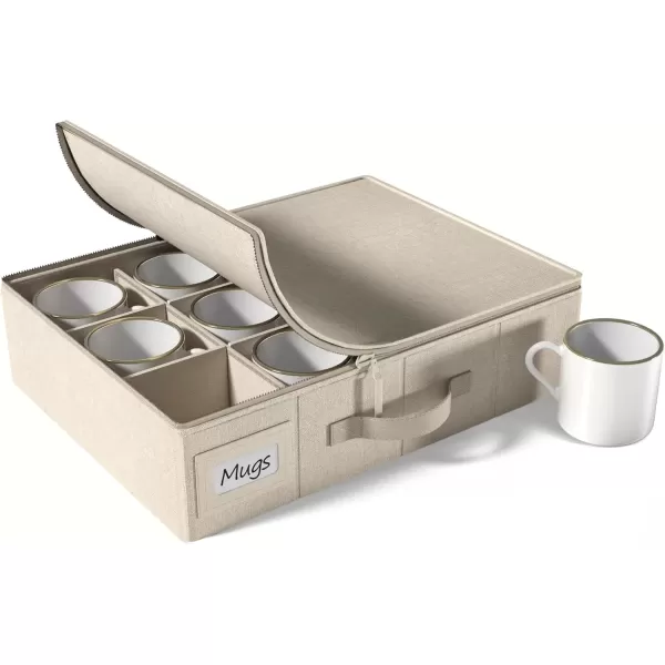 imageChina Platter Storage Containers  Serving Platter Storage Containers  Christmas Platter Storage Rack ampamp Platter Organizer  Hard Shell Handles ampamp Felt Dividers  Storage Platter for Packing DishesBeige