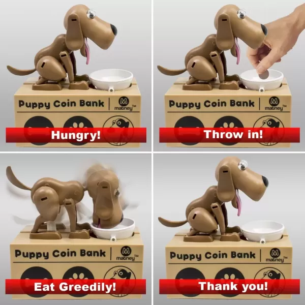 imageMatney Dog Piggy Bank  Robotic Coin Toy Money Box  Coin Bank Collection  Great Gift for Any Child  Collect Them All for Complete Fun Lucky