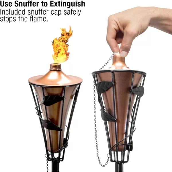 imageMatney Outdoor Metal Patio Torches  Use for Deck Patio Back Yard Out Door parties Wedding  Includes Fiberglass Wick and Snuffer Cap 60 Inch 2 Pack2 Pack