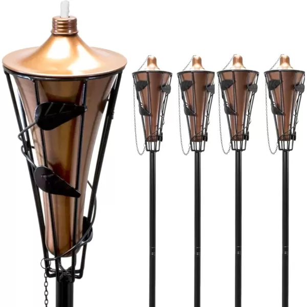 imageMatney Outdoor Metal Patio Torches  Use for Deck Patio Back Yard Out Door parties Wedding  Includes Fiberglass Wick and Snuffer Cap 60 Inch 2 Pack4 Pack