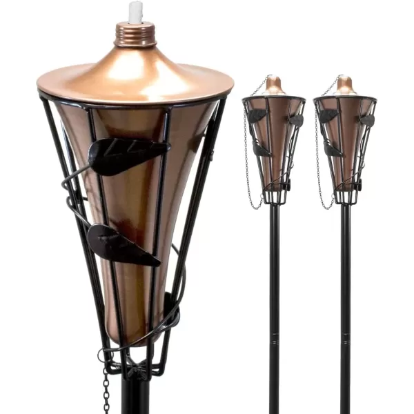 imageMatney Outdoor Metal Patio Torches  Use for Deck Patio Back Yard Out Door parties Wedding  Includes Fiberglass Wick and Snuffer Cap 60 Inch 2 Pack4 Pack