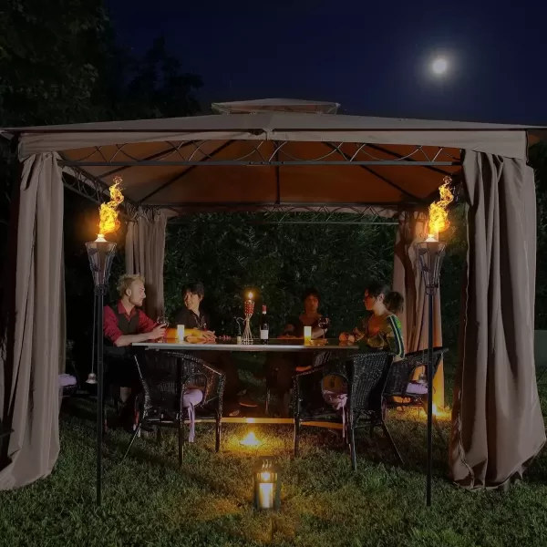 imageMatney Outdoor Metal Patio Torches  Use for Deck Patio Back Yard Out Door parties Wedding  Includes Fiberglass Wick and Snuffer Cap 60 Inch 2 Pack4 Pack