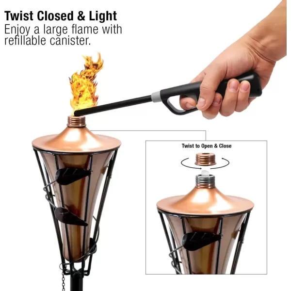 imageMatney Outdoor Metal Patio Torches  Use for Deck Patio Back Yard Out Door parties Wedding  Includes Fiberglass Wick and Snuffer Cap 60 Inch 2 Pack4 Pack