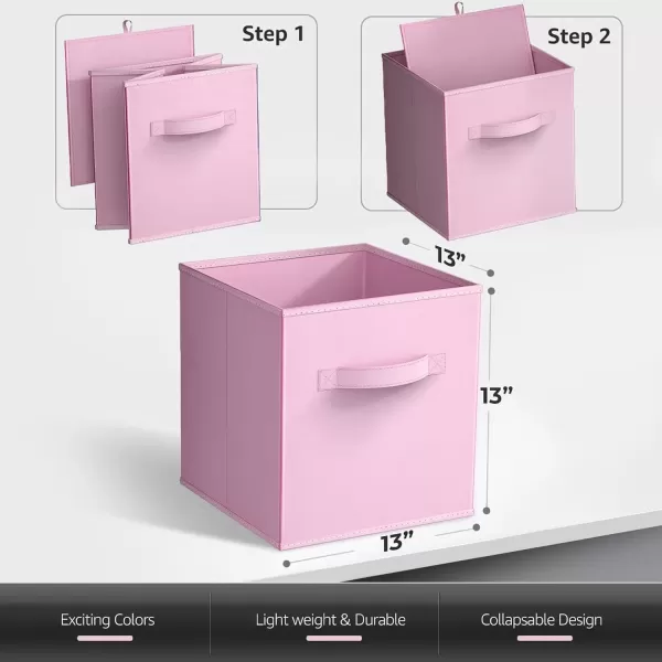 imageSorbus 11 Inch Storage Bins  Sturdy Collapsible Fabric Storage Cubes with Handle  12 Foldable Baskets for Organizing Clothes Toys Books  Storage Baskets for Shelves Closets12 Pack Pastel MultiColor