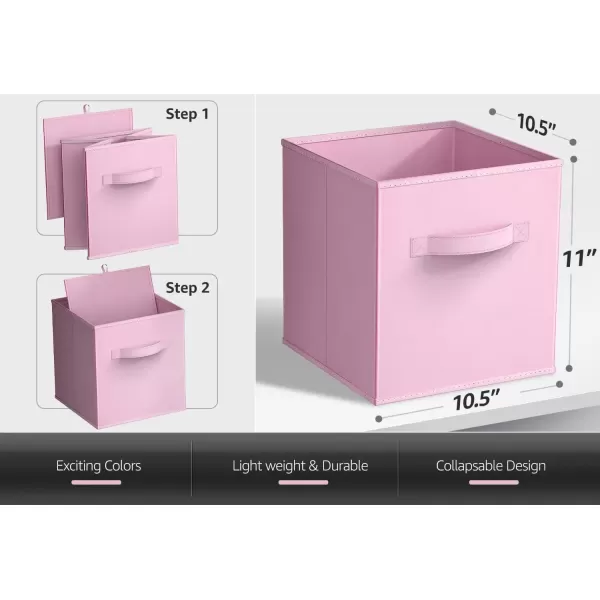 imageSorbus 11 Inch Storage Bins with Clear Window  6 Foldable Baskets for Organizing Clothes Toys Books  Sturdy Collapsible Fabric Storage Cubes with Handle  Storage Baskets for Shelves ClosetsPastel MultiColor 2