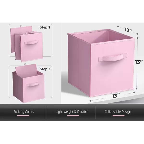 imageSorbus 11 Inch Storage Bins with Clear Window  6 Foldable Baskets for Organizing Clothes Toys Books  Sturdy Collapsible Fabric Storage Cubes with Handle  Storage Baskets for Shelves ClosetsPastel MultiColor 2