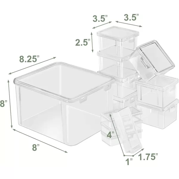imageSorbus 12Piece Art Supply Storage Organizer  Stackable Craft Storage Organizer with Hinged Lids  Art Storage Yarn Organizer Ribbon Organizer Bead Organizers Arts and Crafts Organizer Containers12 Pack