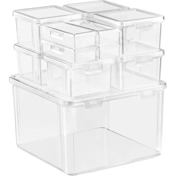 imageSorbus 12Piece Art Supply Storage Organizer  Stackable Craft Storage Organizer with Hinged Lids  Art Storage Yarn Organizer Ribbon Organizer Bead Organizers Arts and Crafts Organizer Containers12 Pack