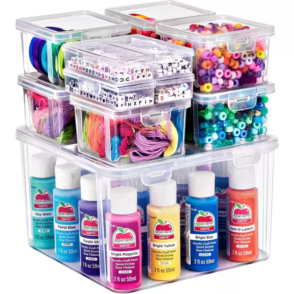 imageSorbus 12Piece Art Supply Storage Organizer  Stackable Craft Storage Organizer with Hinged Lids  Art Storage Yarn Organizer Ribbon Organizer Bead Organizers Arts and Crafts Organizer Containers12 Pack