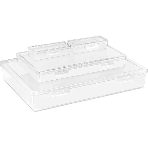 imageSorbus 12Piece Art Supply Storage Organizer  Stackable Craft Storage Organizer with Hinged Lids  Art Storage Yarn Organizer Ribbon Organizer Bead Organizers Arts and Crafts Organizer Containers4 Pack