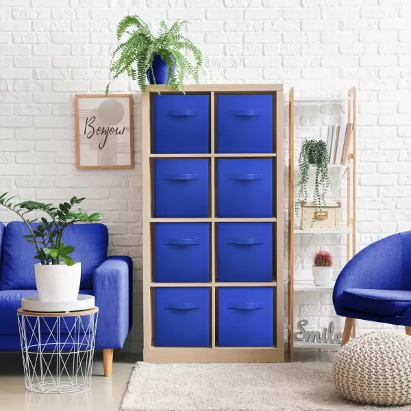 imageSorbus 13 Inch Storage Bins  Sturdy Collapsible Fabric Storage Cubes with Handle  8 Foldable Baskets for Organizing Clothes Toys Books  Storage Baskets for Shelves ClosetsRoyal Blue 8 Pack