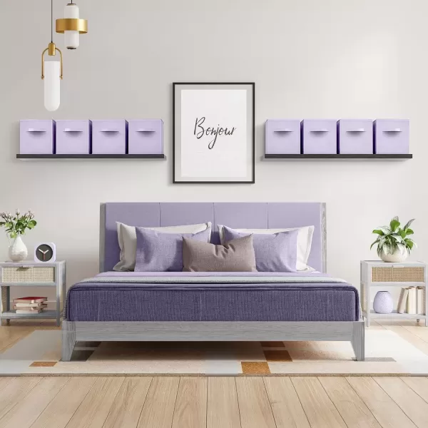 imageSorbus 13 Inch Storage Bins  Sturdy Collapsible Fabric Storage Cubes with Handle  8 Foldable Baskets for Organizing Clothes Toys Books  Storage Baskets for Shelves ClosetsPastel Purple 8 Pack