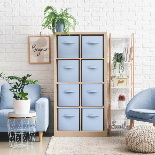 imageSorbus 13 Inch Storage Bins  Sturdy Collapsible Fabric Storage Cubes with Handle  8 Foldable Baskets for Organizing Clothes Toys Books  Storage Baskets for Shelves ClosetsPastel Blue 8 Pack