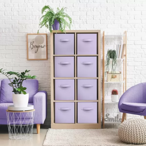 imageSorbus 13 Inch Storage Bins  Sturdy Collapsible Fabric Storage Cubes with Handle  8 Foldable Baskets for Organizing Clothes Toys Books  Storage Baskets for Shelves ClosetsPastel Purple 8 Pack