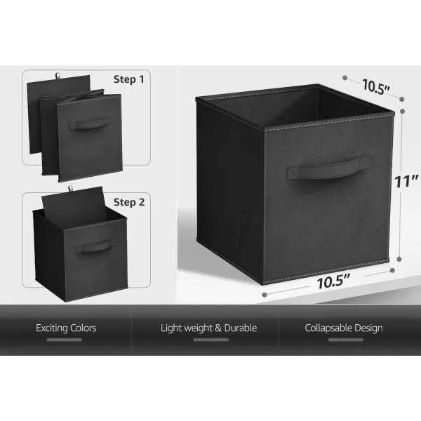 imageSorbus 13 Inch Storage Bins  Sturdy Collapsible Fabric Storage Cubes with Handle  8 Foldable Baskets for Organizing Clothes Toys Books  Storage Baskets for Shelves ClosetsBlack 8 Pack