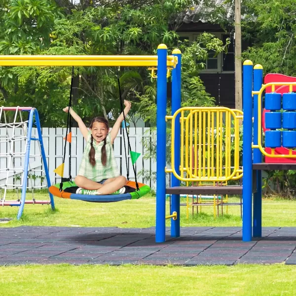 imageSorbus 40quot Saucer Swing for Kids  220lbs Outdoor Swing Fun Tree Glider Therapy Swing for Kids Adjustable Ropes ampamp Durable Swing Seat Trampoline Net Swing for Swing SetBackyardIndoorOutdoorGift24 Inch