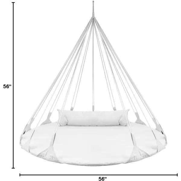 imageSorbus 56quot Stylish Hanging Swing Nest  Premium Cotton Double Hammock Daybed Saucer Style Lounger Swing  264lbs Sturdy Spinner Tree Swing wPillow  Easy Setup  for IndoorOutdoor Travel  WhiteSwing Nest  White