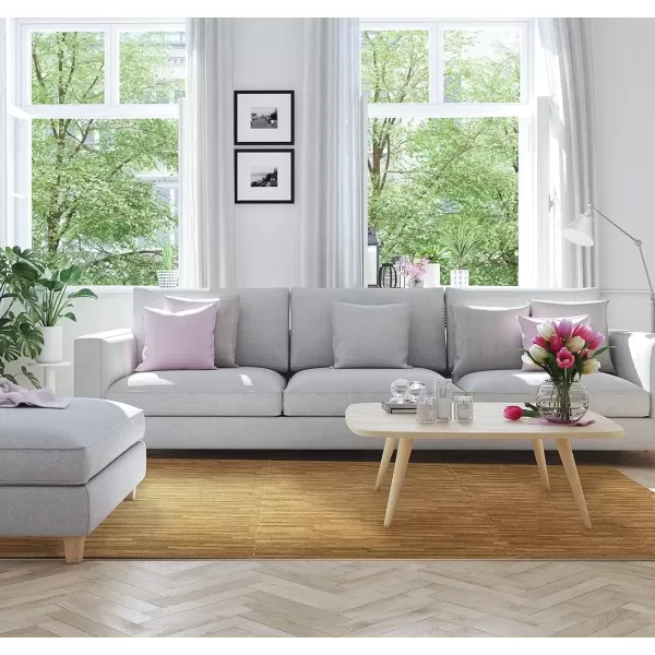 imageSorbus 96 Sq Ft Wood Grain Floor Tiles Foam Mat EVA Interlocking Mats Tile 38Inch Thick Flooring Wood Puzzle Exercise Mats wBorders  Home Playroom Basement Apartment Trade Show Baby DanceWood Grain  Light