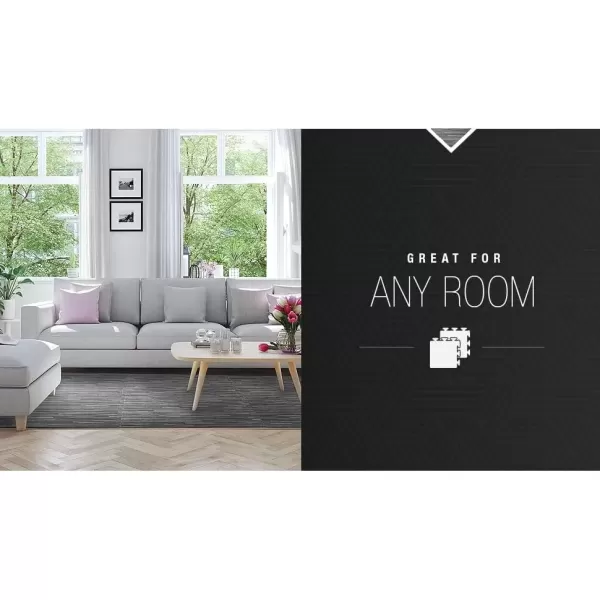 imageSorbus 96 Sq Ft Wood Grain Floor Tiles Foam Mat EVA Interlocking Mats Tile 38Inch Thick Flooring Wood Puzzle Exercise Mats wBorders  Home Playroom Basement Apartment Trade Show Baby DanceWood Grain  Gray