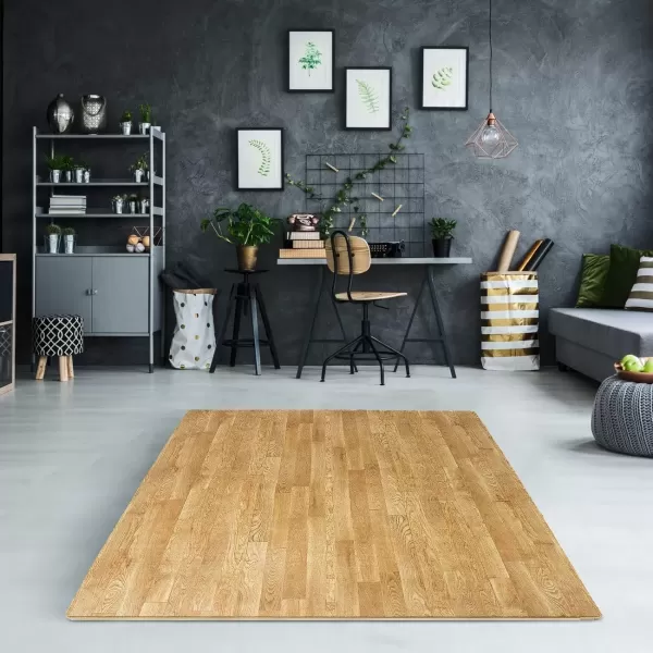 imageSorbus 96 Sq Ft Wood Grain Floor Tiles Foam Mat EVA Interlocking Mats Tile 38Inch Thick Flooring Wood Puzzle Exercise Mats wBorders  Home Playroom Basement Apartment Trade Show Baby DanceWood Grain  Pine
