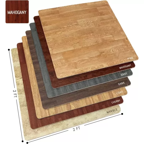 imageSorbus 96 Sq Ft Wood Grain Floor Tiles Foam Mat EVA Interlocking Mats Tile 38Inch Thick Flooring Wood Puzzle Exercise Mats wBorders  Home Playroom Basement Apartment Trade Show Baby DanceWood Grain  Mahogany